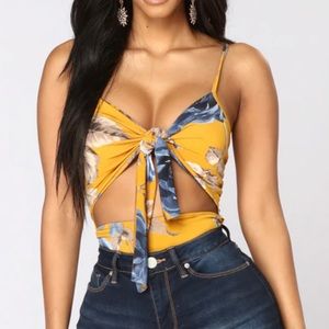 Size Large, Yellow floral bodysuit